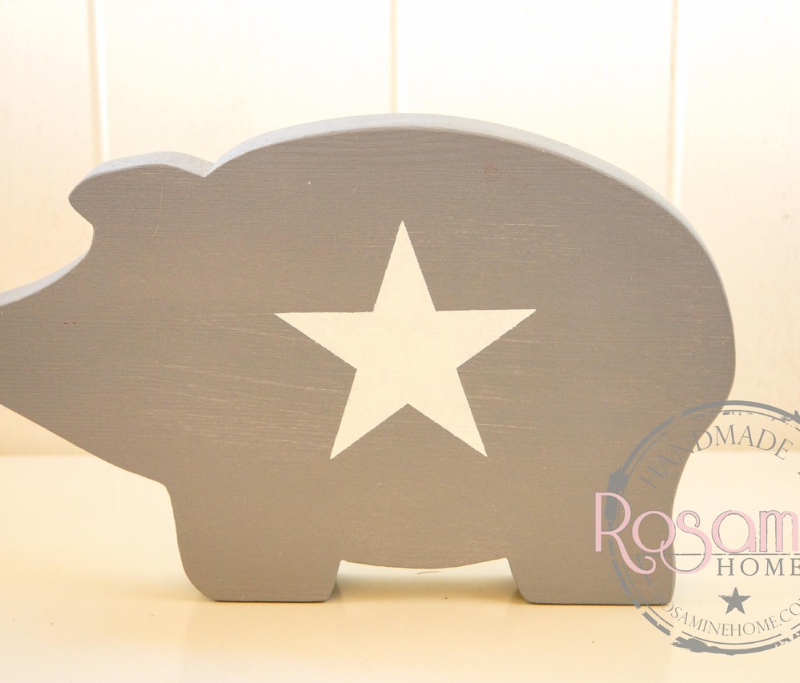 Rosamine Schweinchen grey w. star