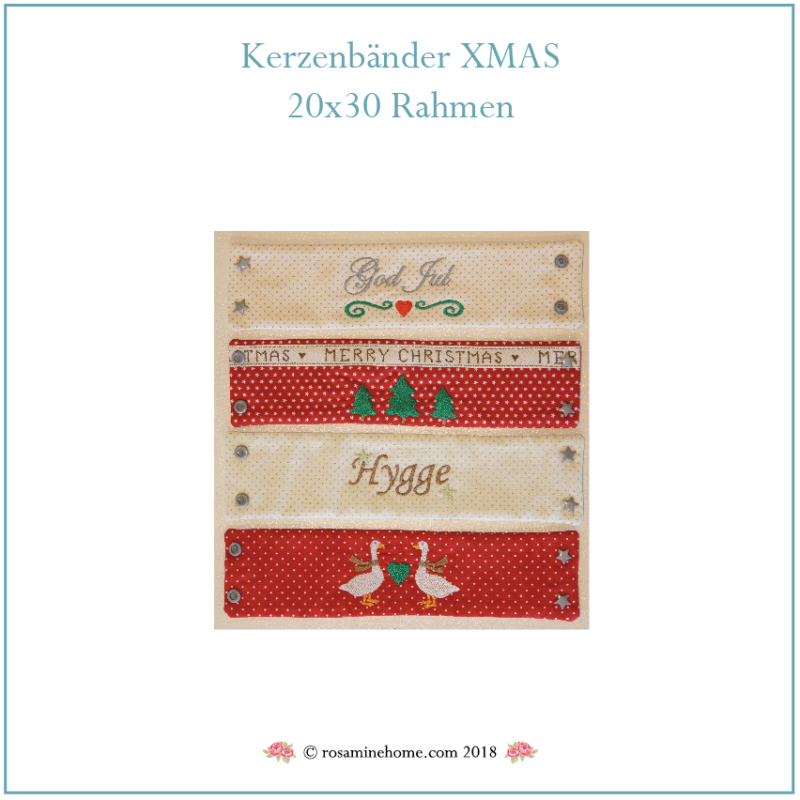 Stickdatei Kerzenbänder Weihnachten