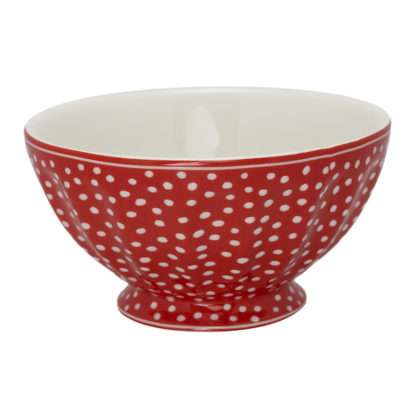 GreenGate Schüssel Dot red, L