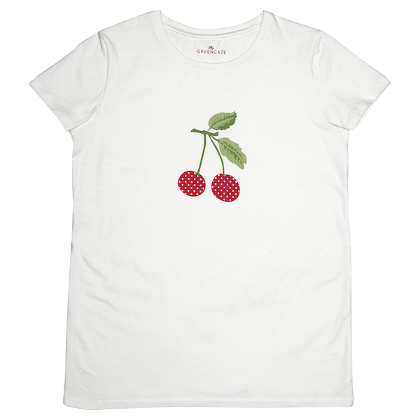 GreenGate T-Shirt Cherry mega white