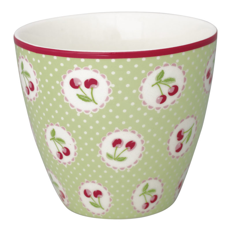 GreenGate Latte Cup Cherry berry pale green