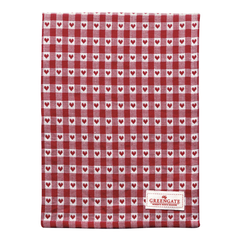 GreenGate Geschirr- und Tischtuch, Heart petit red