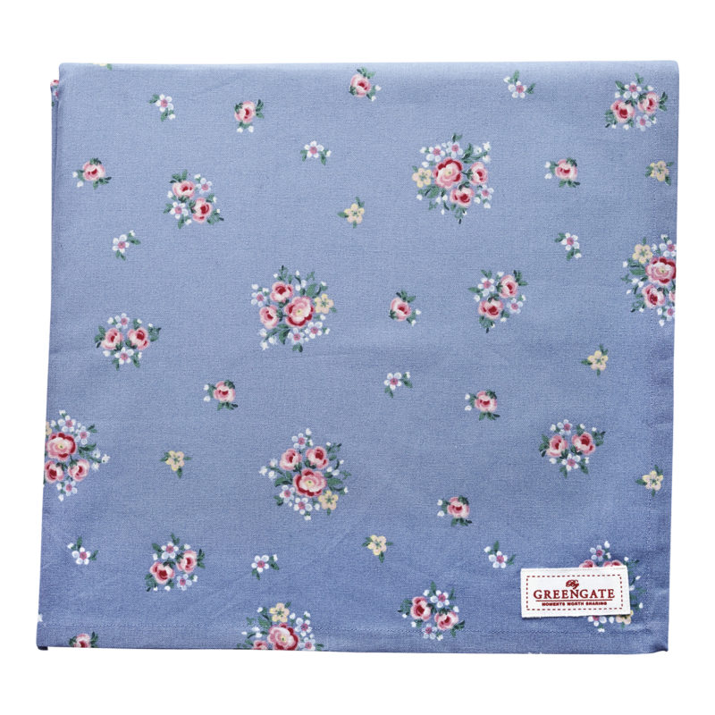 GreenGate Tischtuch, Nicoline dusty blue 150x150cm